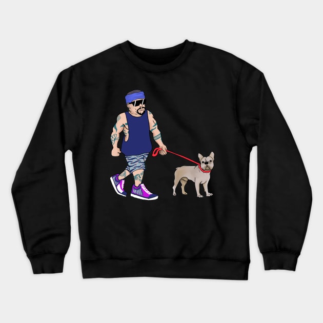 Rapper With Puppy Frenchie - Rappers with Puppies Crewneck Sweatshirt by heidiki.png